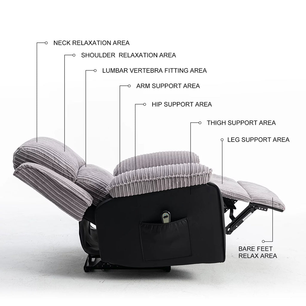 Electric Lift Recliner with Heat and Massage, Heavy Lounge Chair with Padded Arms and USB Q86222