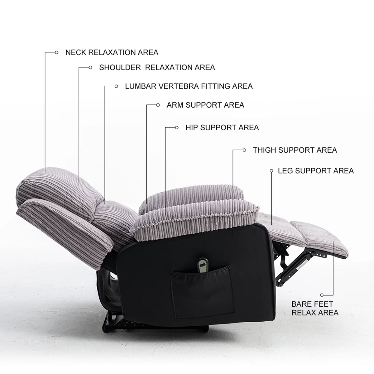 Electric Lift Recliner with Heat and Massage, Heavy Lounge Chair with Padded Arms and USB Q86222