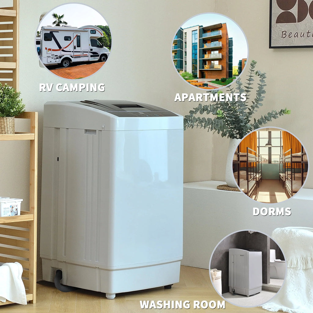 Top Loading Compact Fully Automatic Washing Machine, 1.24 Cu.ft, 8 Water Levels, 10 Wash Programs T128