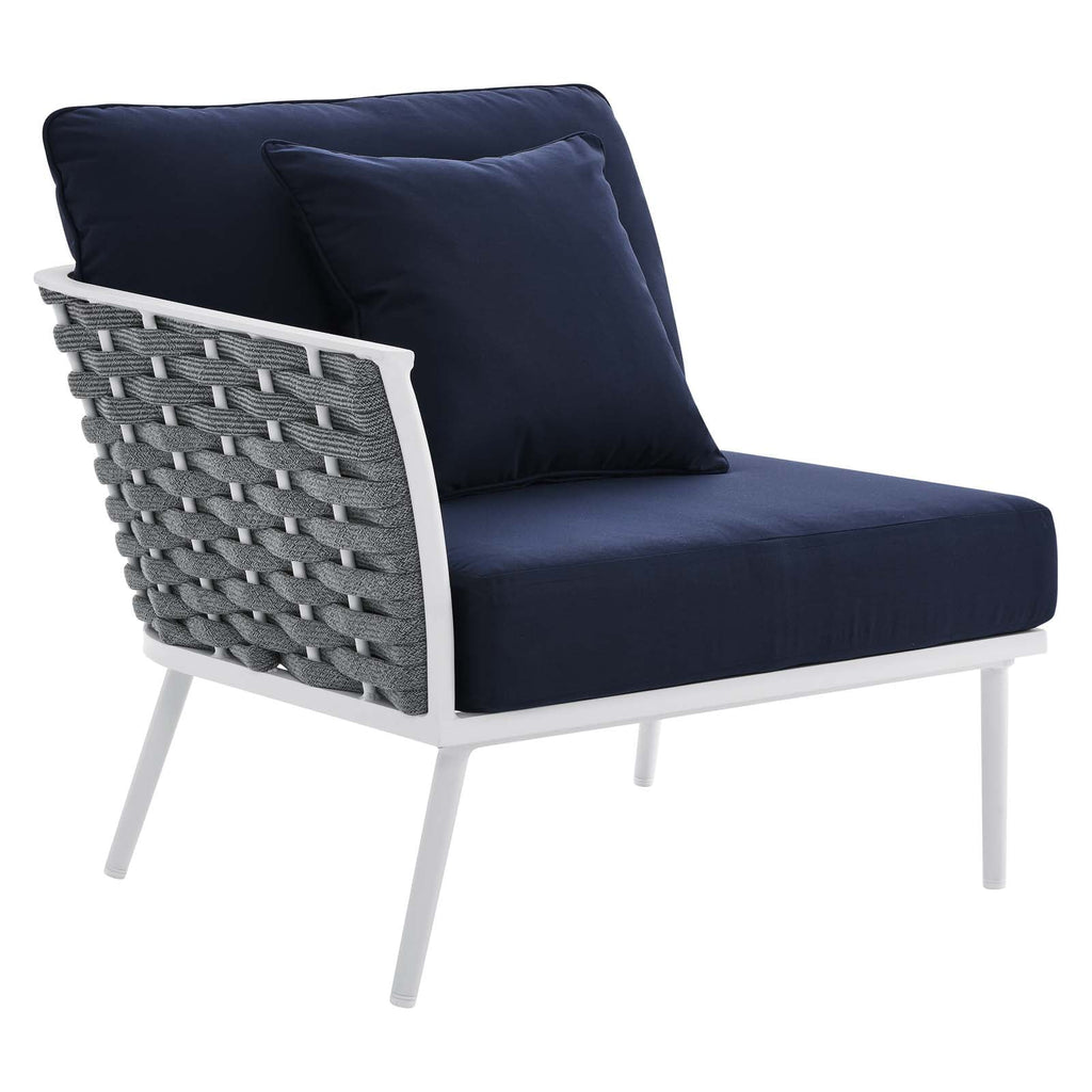 White Navy 8 Piece Outdoor Aluminum Sectional Sofa Set R205779