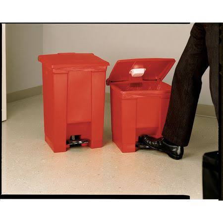 Red 12 gal Polyethylene Trash Can with Foot Pedal B12212