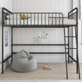 Black Twin Metal Loft Bed O609
