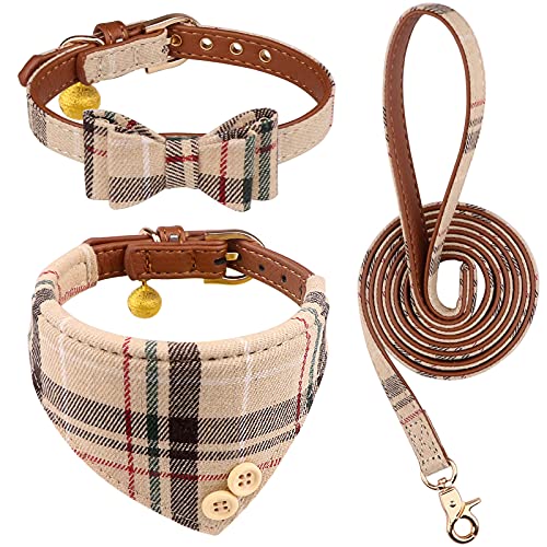3 PCS Puppy Collar and Leash Set with Bell Blue G626538