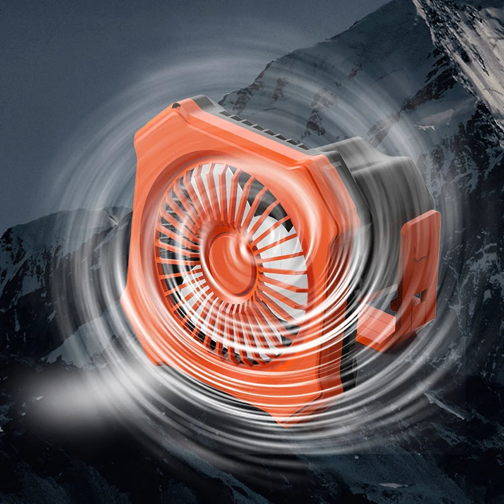 Camping Fan with LED Light USB Battery Operated Ceiling Tent Light Portable Power Bank with Remote Controller K664667