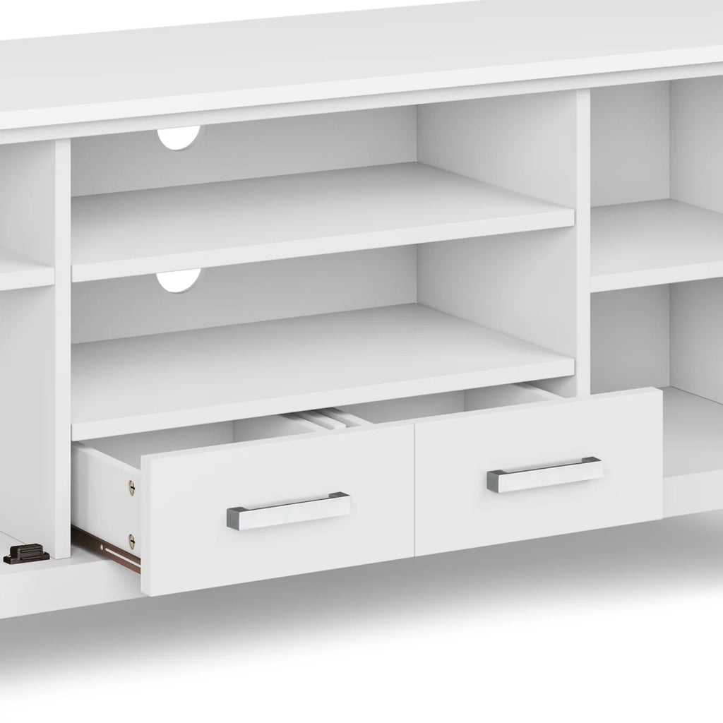 White Solid Wood 60 inch TV Media Stand N308908