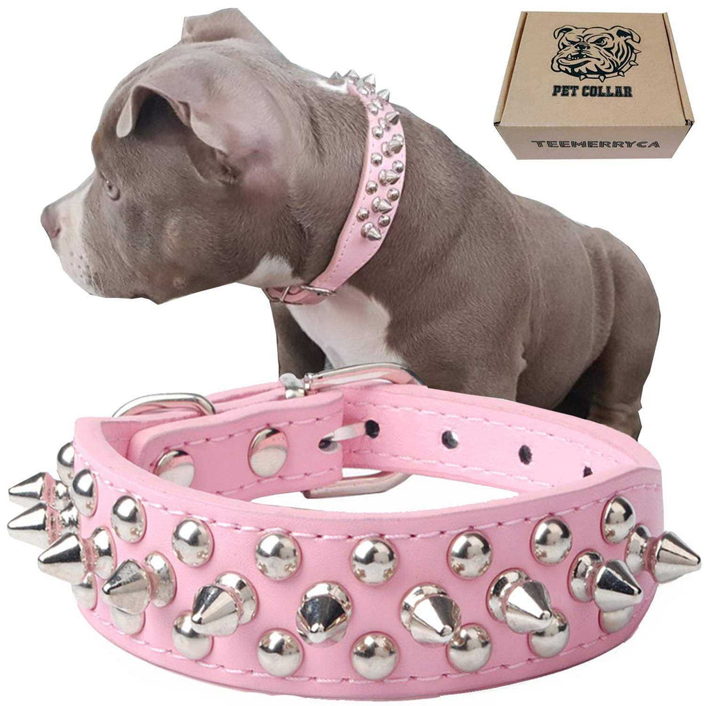 Adjustable Leather Spiked Studded Dog Collar E2991