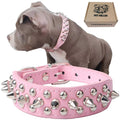 Adjustable Leather Spiked Studded Dog Collar E2991