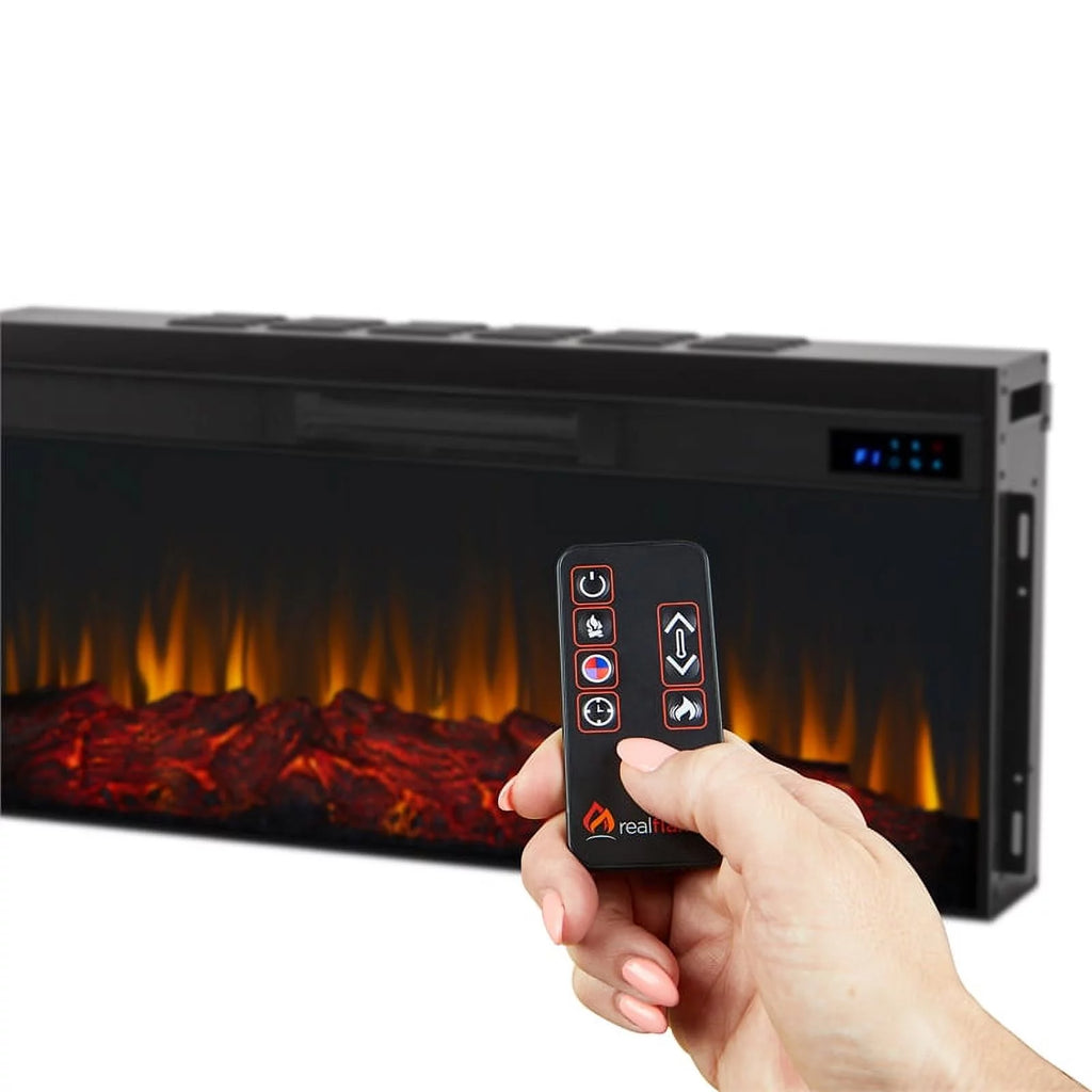 68" Wood Electric Fireplace in Venetian Gray Q270