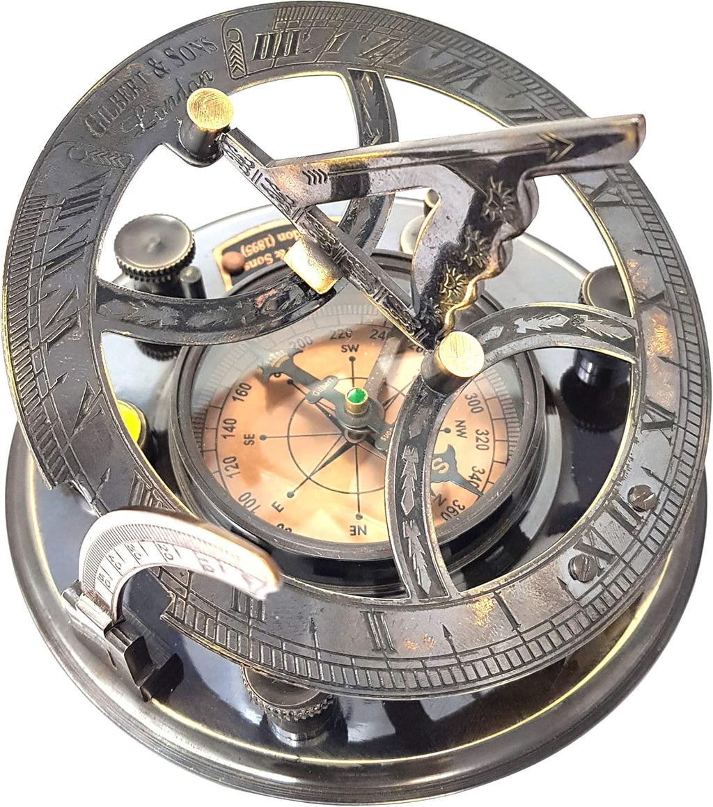 5 inches Large Sundial Compass in Rosewood Case I25721