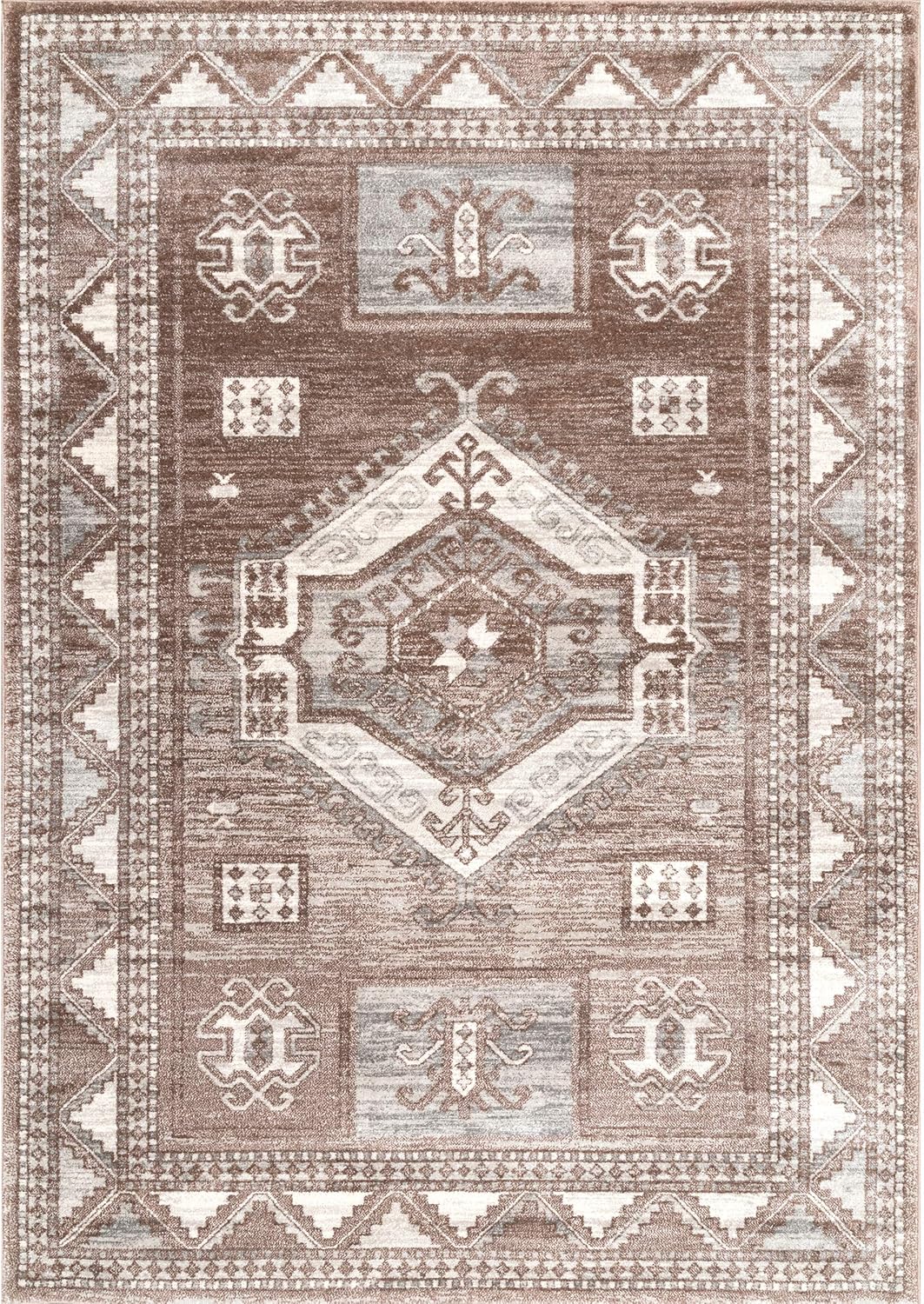 Brown Tribal Area Rug G36517