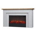 68" Wood Electric Fireplace in Venetian Gray Q270