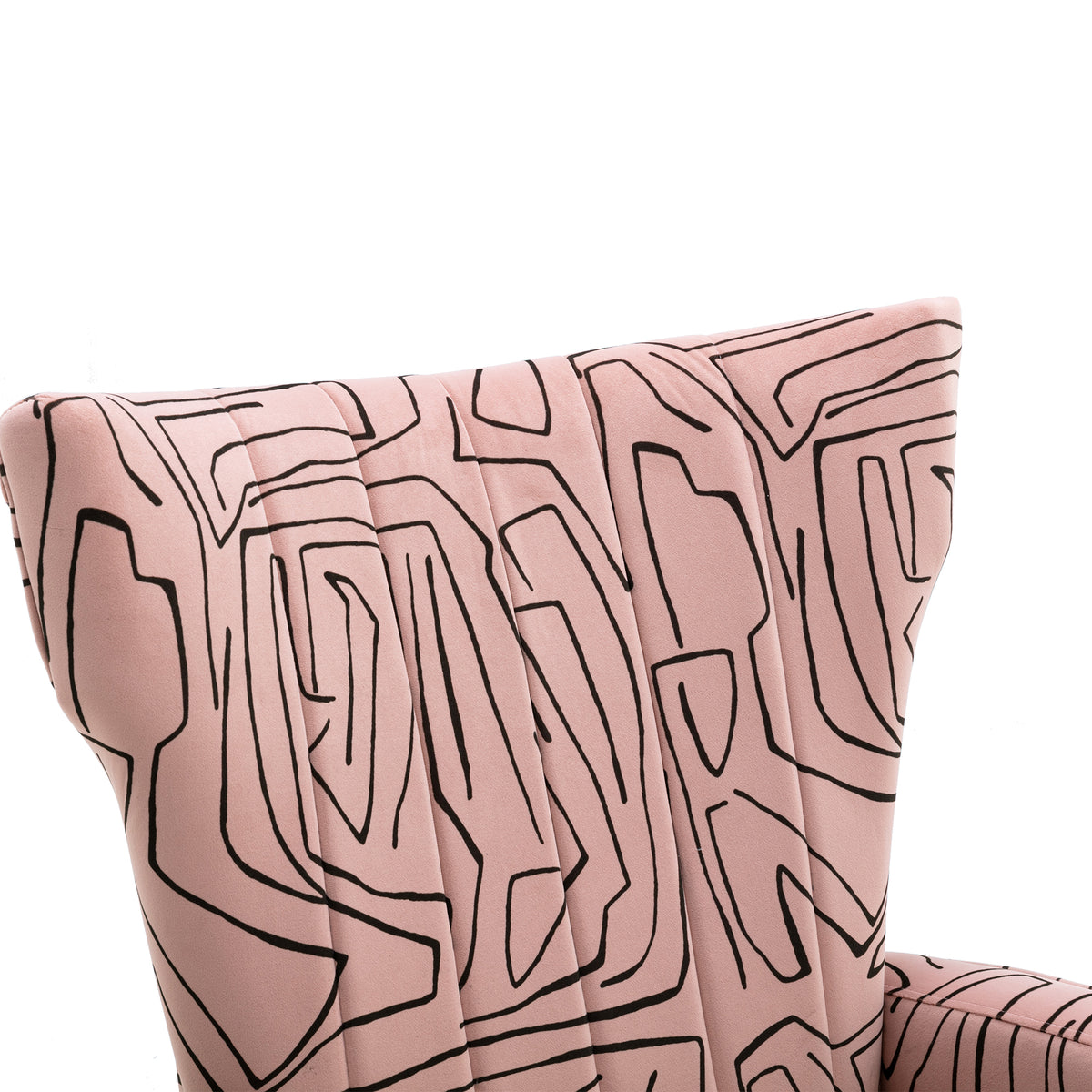 Velvet Wing Back Accent Chair with Metal Gold Legs M9158