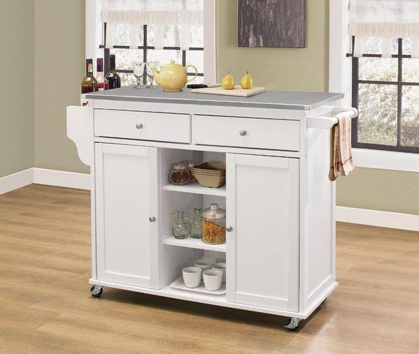 Kitchen Cart with Stainless Steel Top D8679