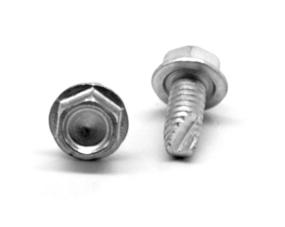 1/4-20 x 2 Coarse Thread Thread Cutting Screw Hex Washer Head Type 23 Low Carbon Steel Zinc Plated Z976124