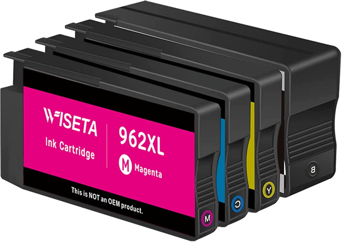 HP 962 962XL Black and C/M/Y Ink Cartridge 4-Pack Remanufactured for OfficeJet Pro 9010 Series T75171