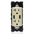 USB Charger/Tamper-Resistant Duplex Outlet, 20A-125VAC, Café Latte F364114