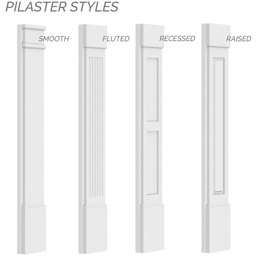 Fluted PVC Pilaster with Capital and Base (Pair) W6325