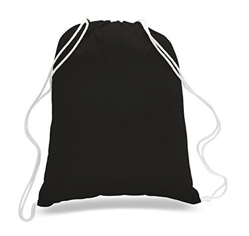 12 Pack Cotton Canvas Drawstring Backpack Bags S76560