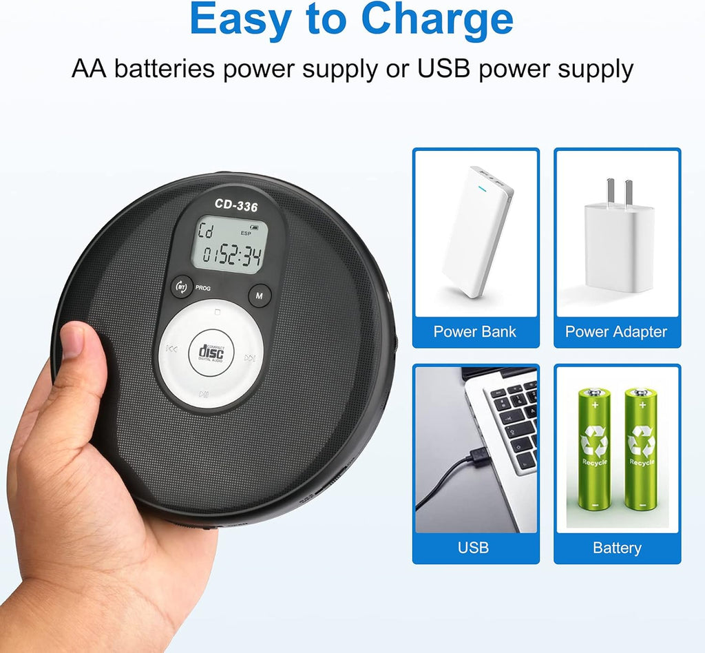 Portable Bluetooth CD Player with Anti-Skip Protection Q25332