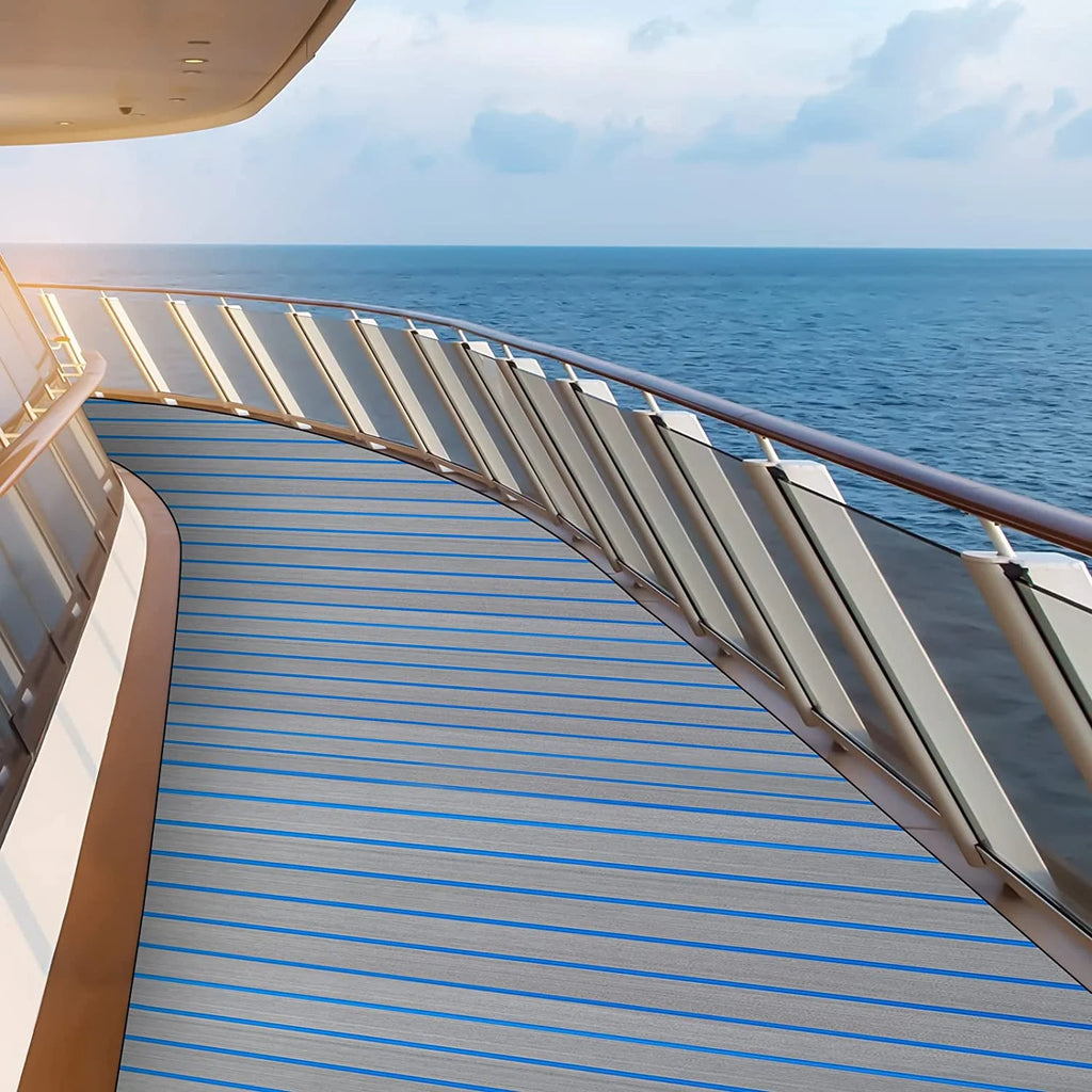 Marine Carpet Eva Foam Decking Sheet Faux Teak Non-Slip Self-Adhesive Pad E409