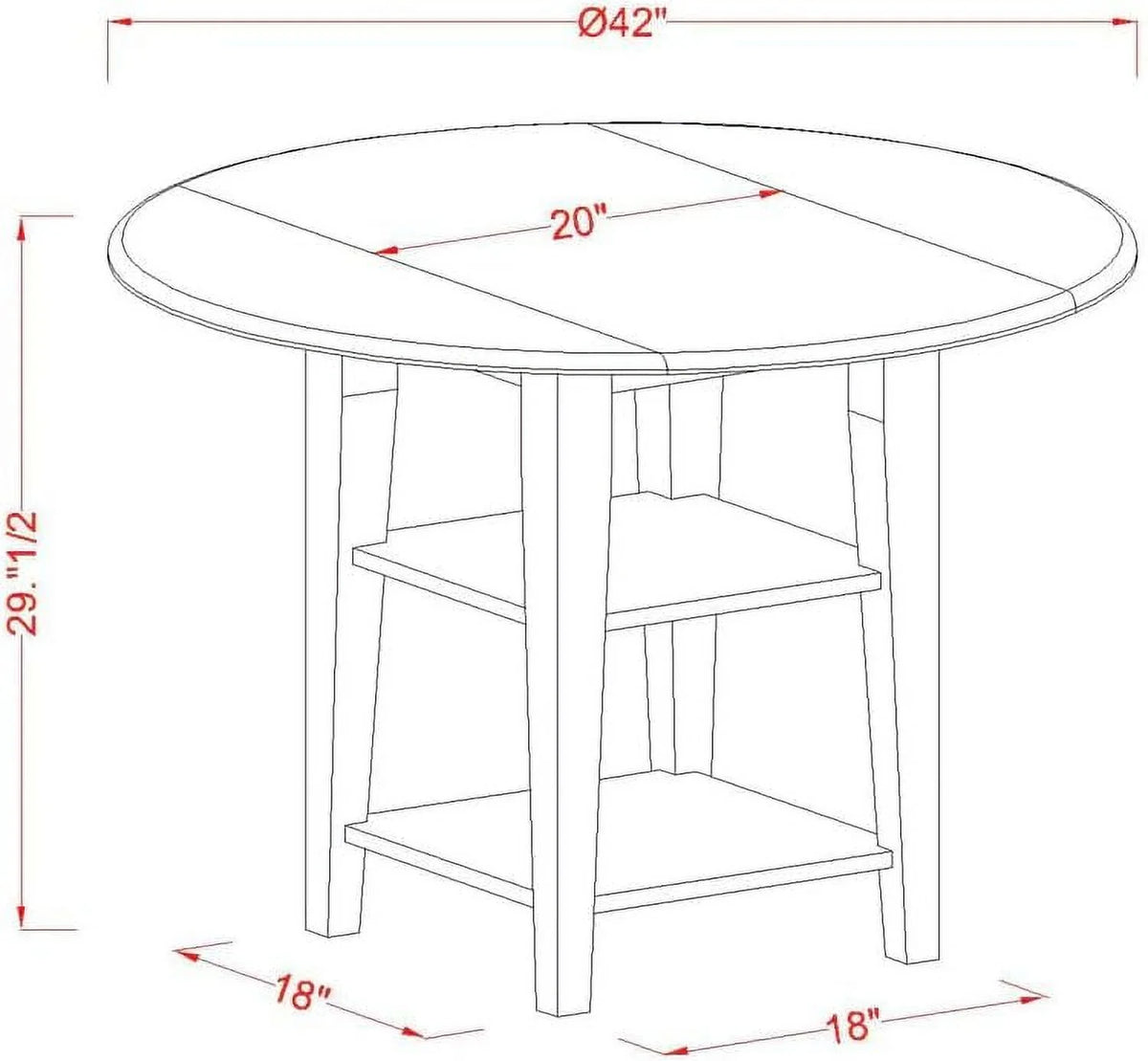3 Piece Round Dropleaf Table and 2 Dining Chairs J199