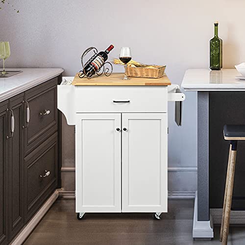 Kitchen Island Cart with Storage on Wheels T657703