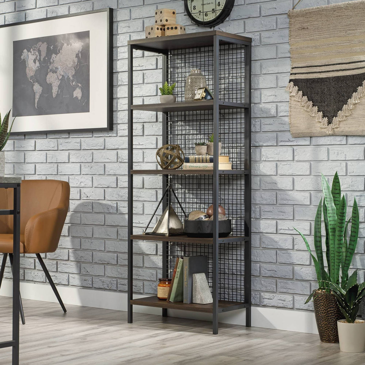 Tall 4-Shelf Metal Bookcase E811645