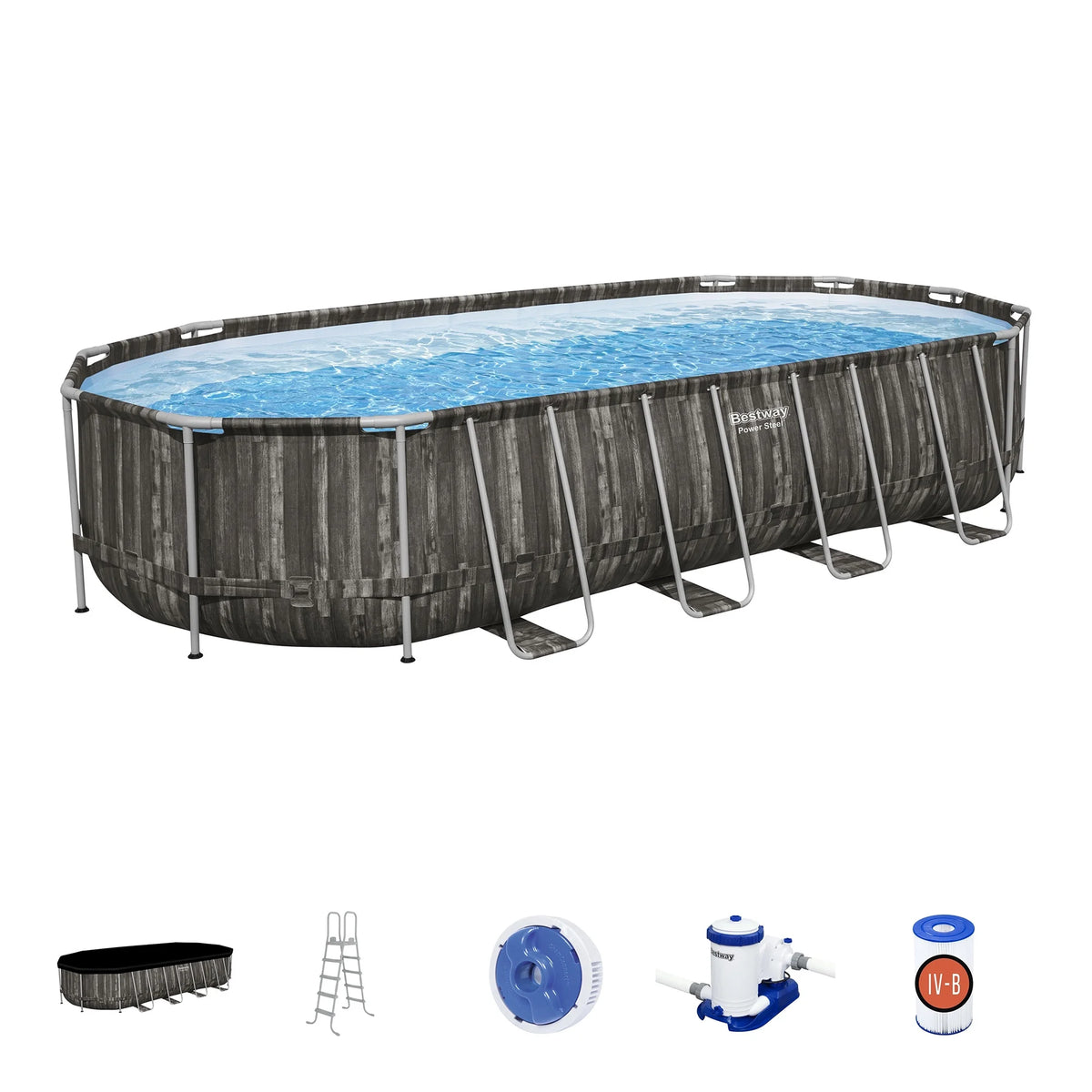 24' x 12' x 52" Oval Above Ground Swimming Pool Set Q51024
