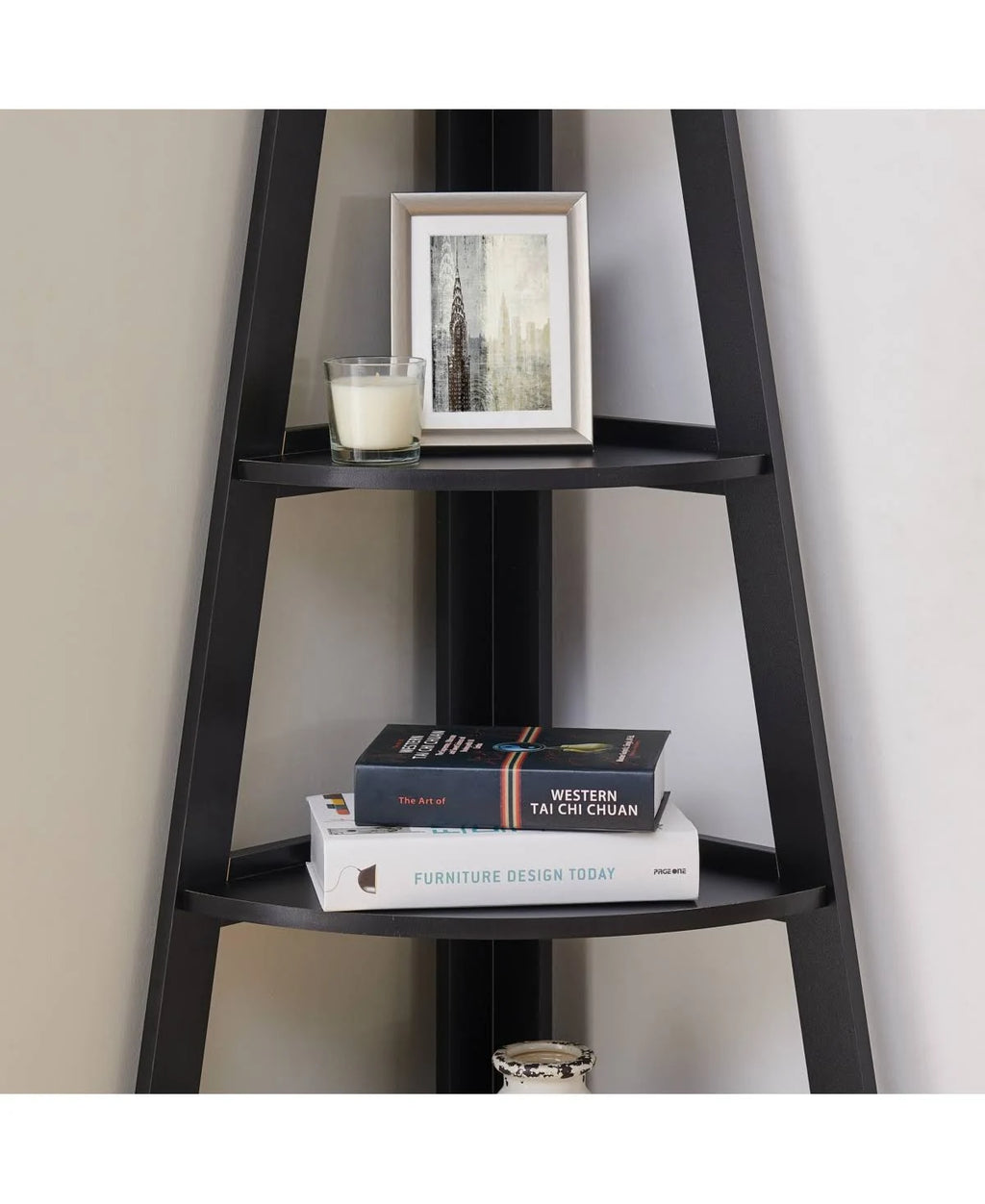 Black 5-Tier Corner Ladder Display Shelves Z190625