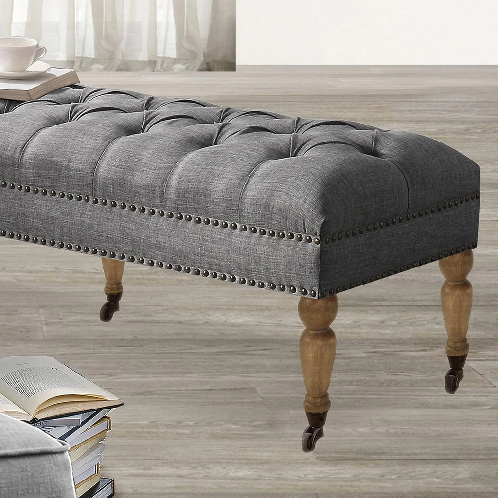 Upholstered Polyester Tufted Rectangular Bench W221726