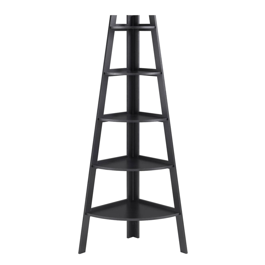 Black 5-Tier Corner Ladder Display Shelves Z190625