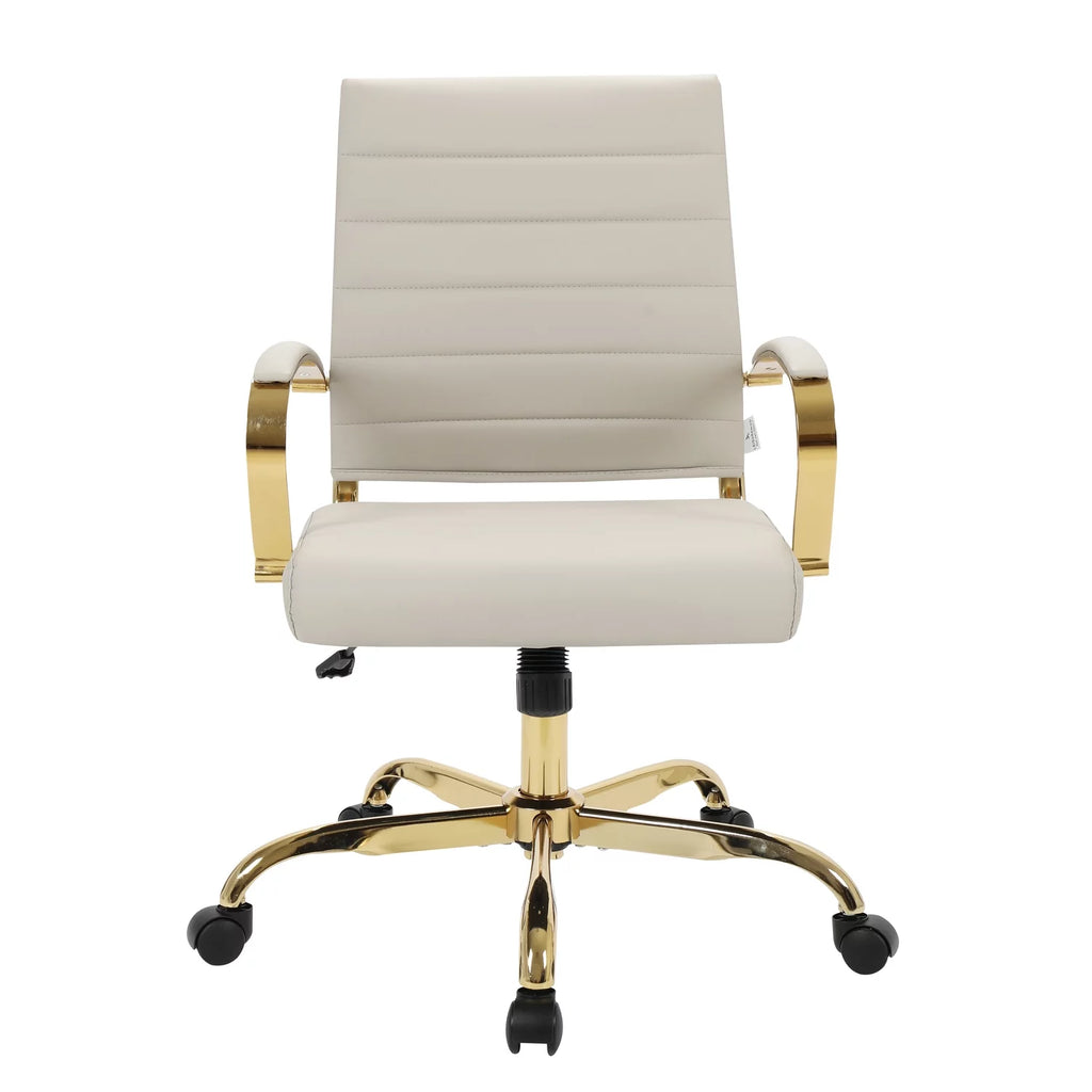 Leather Office Chair With Gold Frame D855