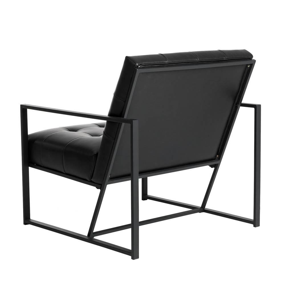 Black PU Leather Tufted Accent Chair S8523
