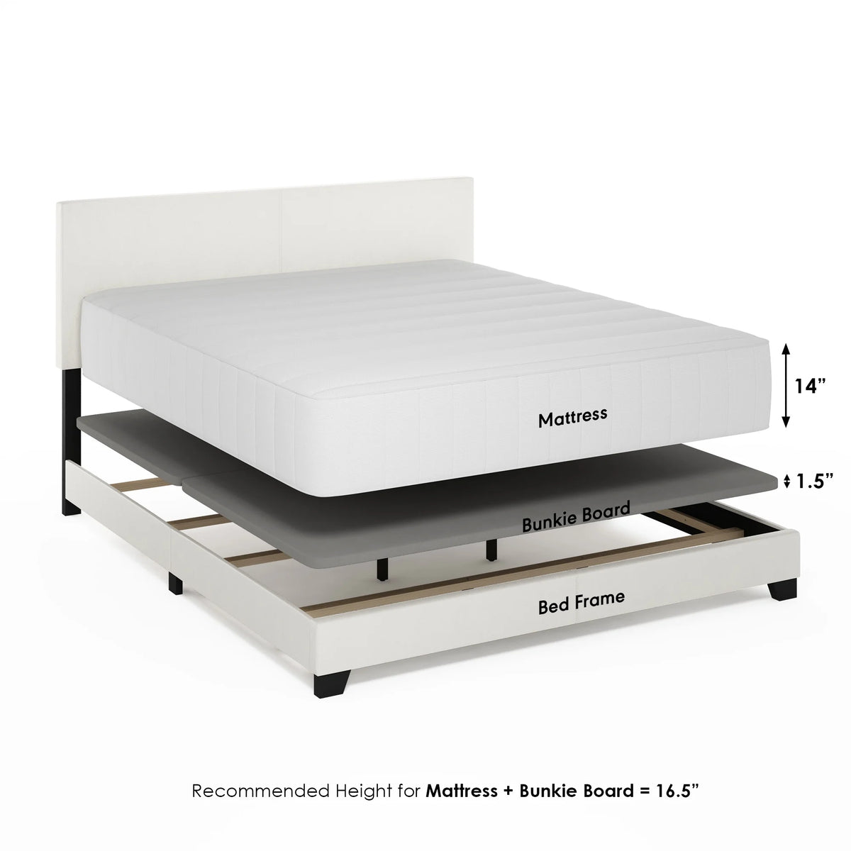 Black PU Leather Twin XL Upholstered Bed Frame G295537