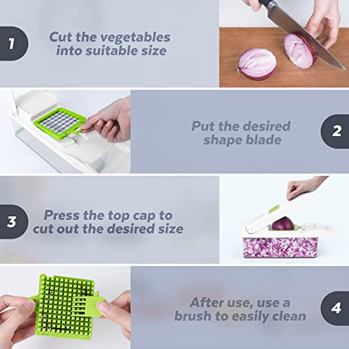 14 in 1 Multifunctional Vegetable Chopper with 8 Blades (Grey) P3237