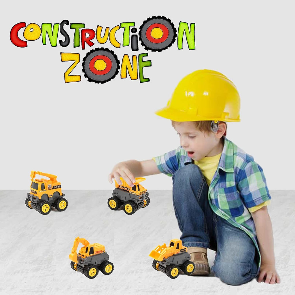 Diecast Toy Trucks Excavator Bulldozer Dump Crane Pack of 2 O714
