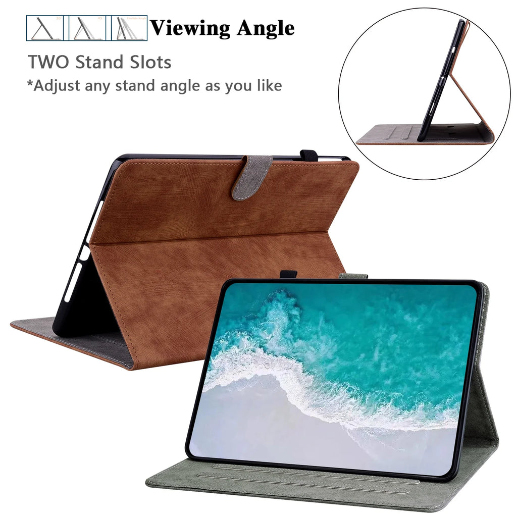 Brown Magnetic Leather Folio Case for 10.9 Inch iPad M856
