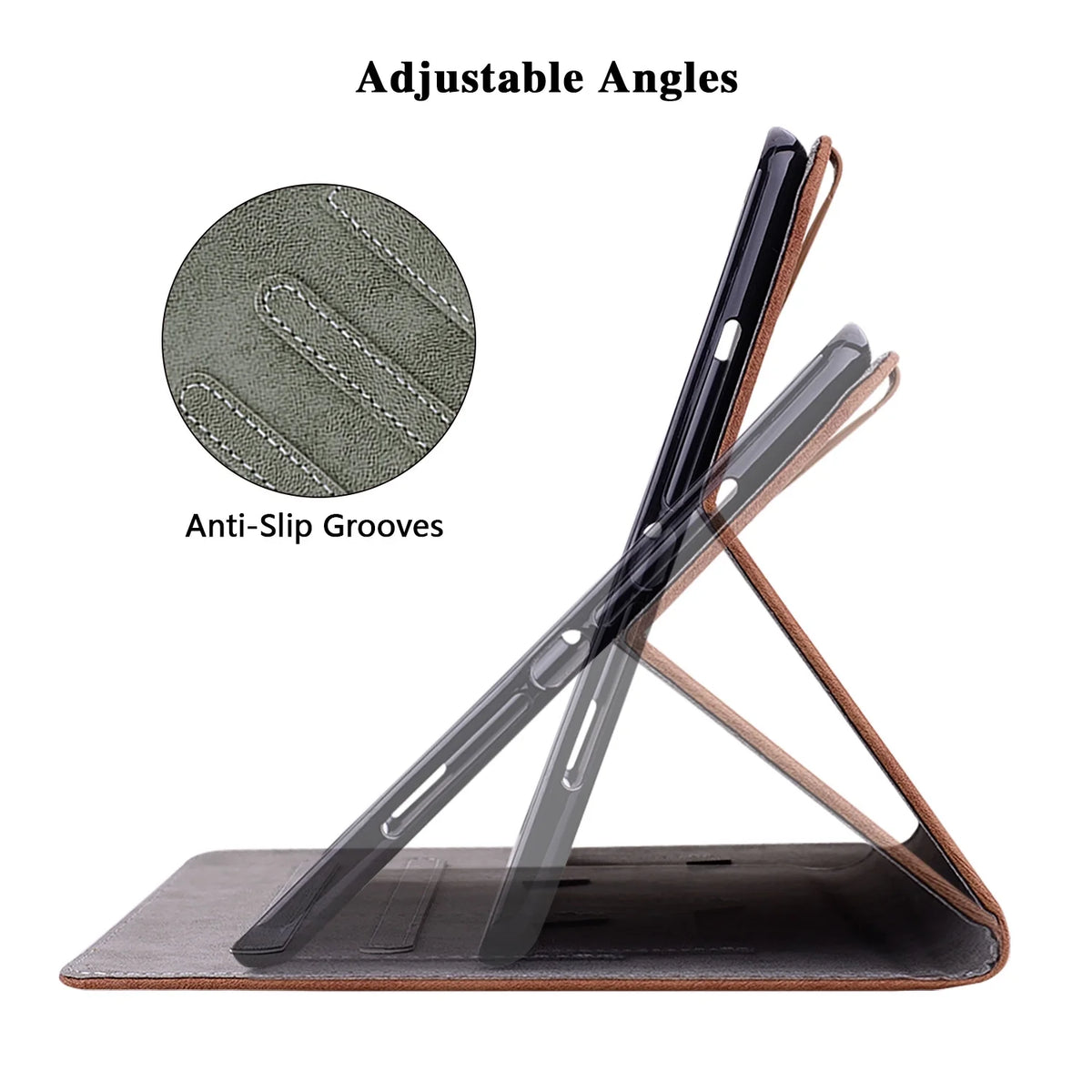 Brown Magnetic Leather Folio Case for 10.9 Inch iPad M856