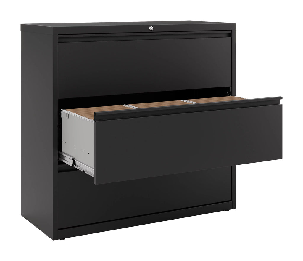 42 inch Wide 3 Drawer Metal Lateral File Cabinet Black Y93126