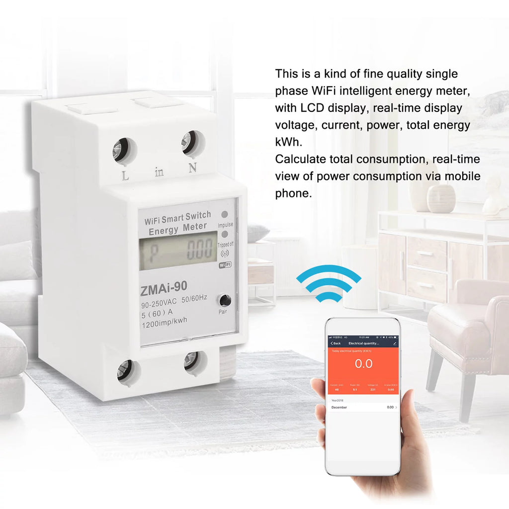 Single-Phase Din Rail Wifi Energy Meter O445