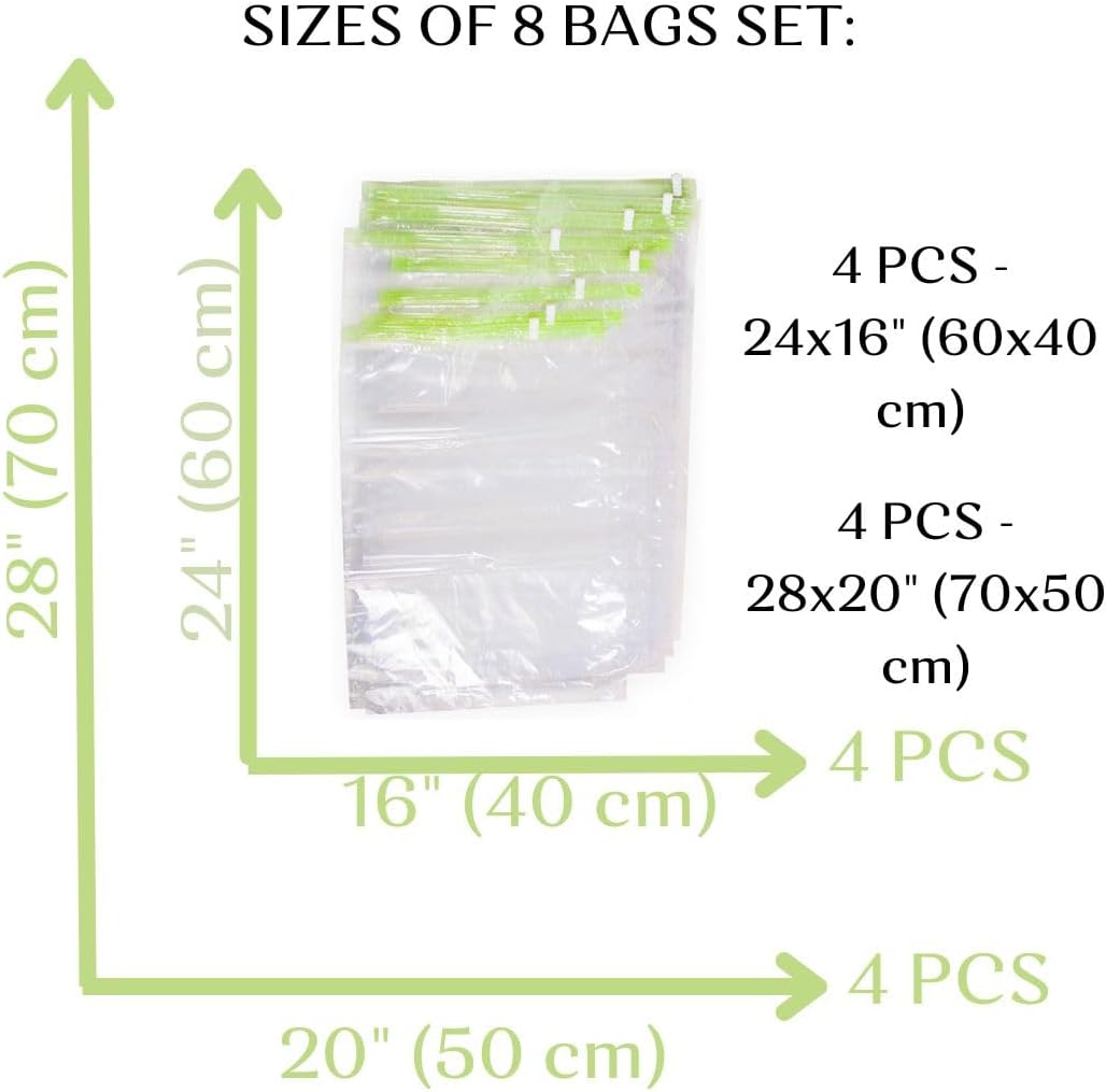 8 Space Saver Bags Roll-Up Compression Packing B1430