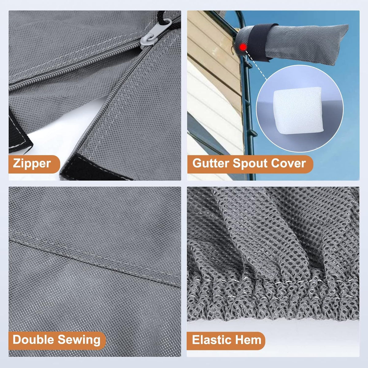 5 Layers Travel Trailer RV Cover Heavy Duty Camper Cover Anti-UV, Rip-Stop, Breathable with Tongue Jack Cover, 2Pcs Straps & Gutter Covers H974
