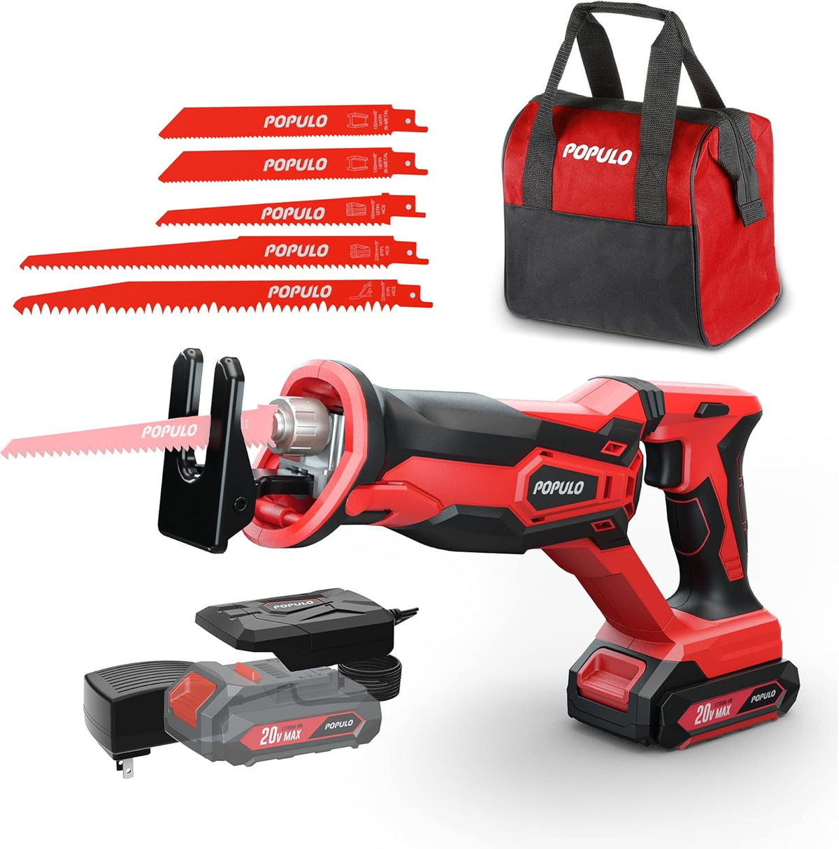 Cordless Reciprocating Saw with 2.0Ah Battery and Charger Pack of 2 J857425
