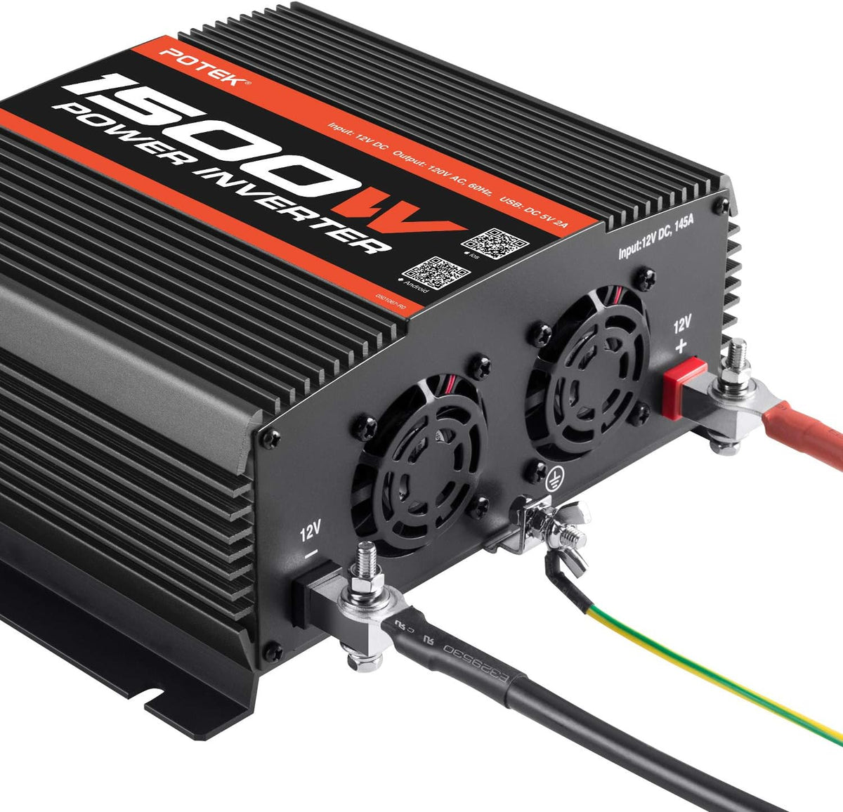 1500W Power Inverter Dual AC Outlets 12V DC to 110 V AC Car Inverter F582