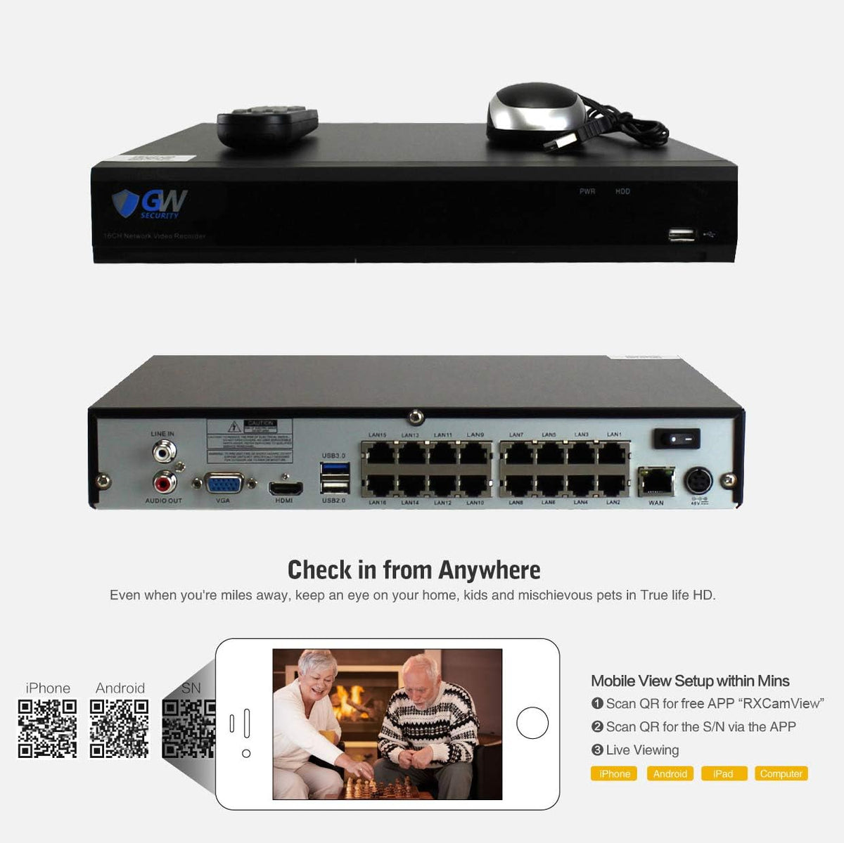 16 Channel 4K NVR Security Camera System with 16 x 5MP IP Camera T403