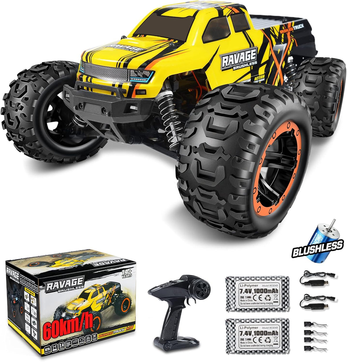 Brushless RC Car 60km/h 4WD Offroad Monster Truck A508341