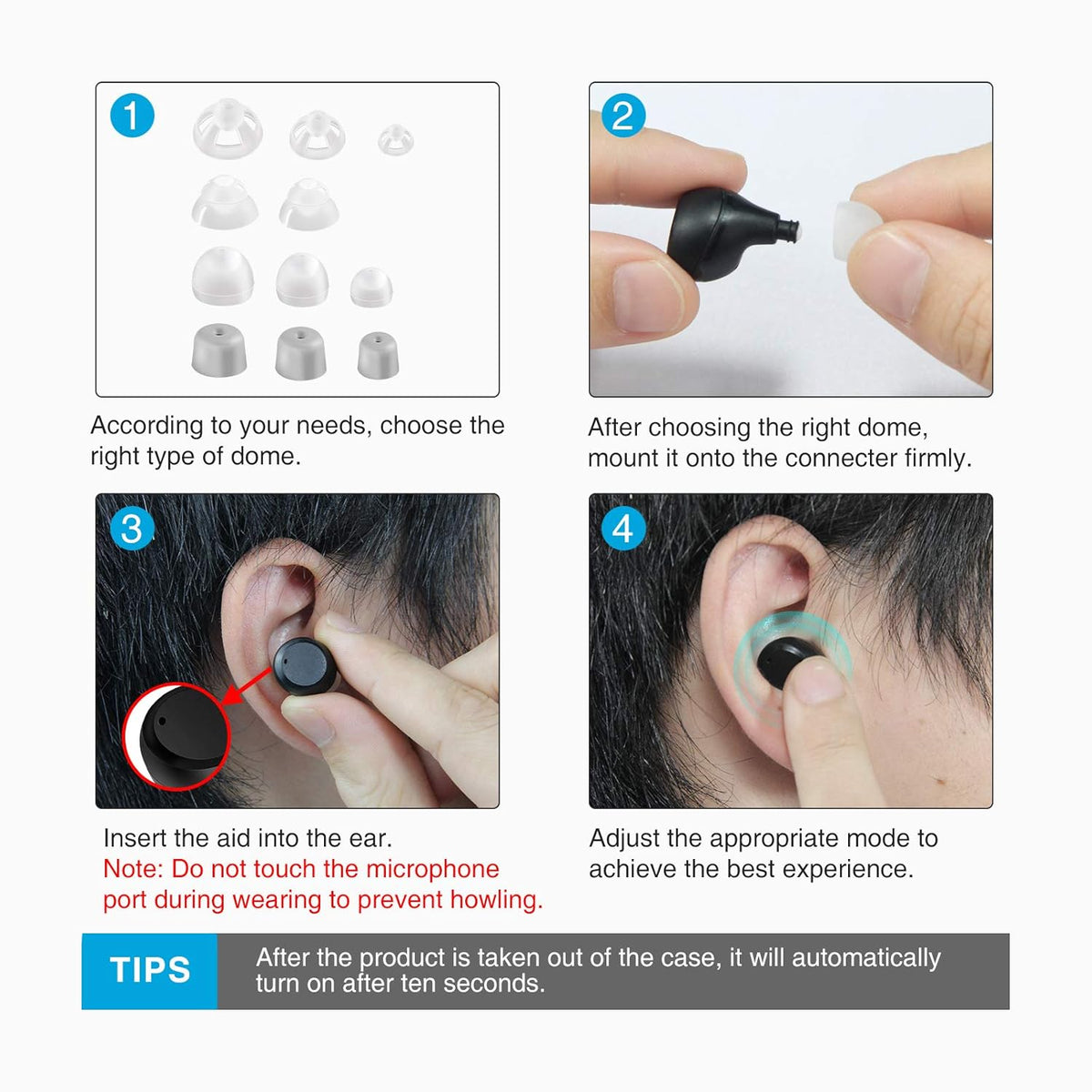 Rechargeable Wireless Invisible Nano Hearing Amplifier 1 Pair U3522