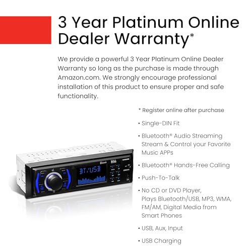 Single DIN Car Stereo with Bluetooth C68177