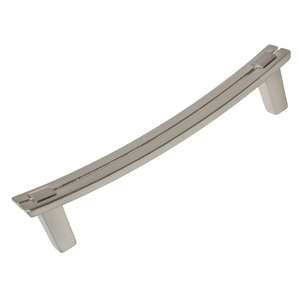 5-Inch Curved Double Bar Satin Nickel Cabinet Pulls W519661