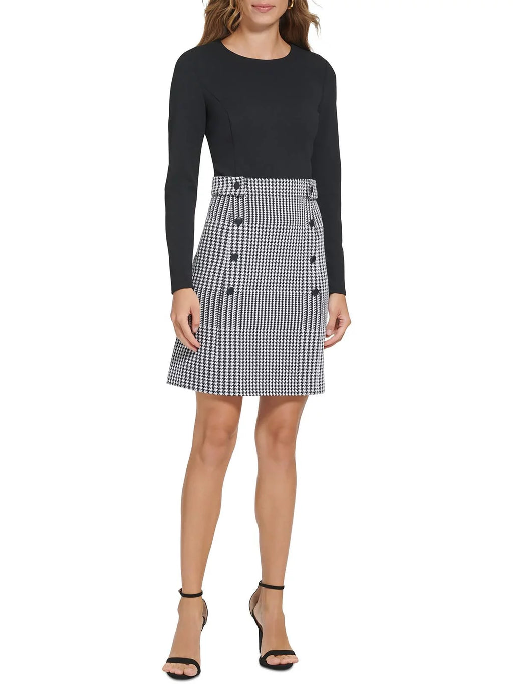 Petites Knit Long Sleeves Shift Dress X452